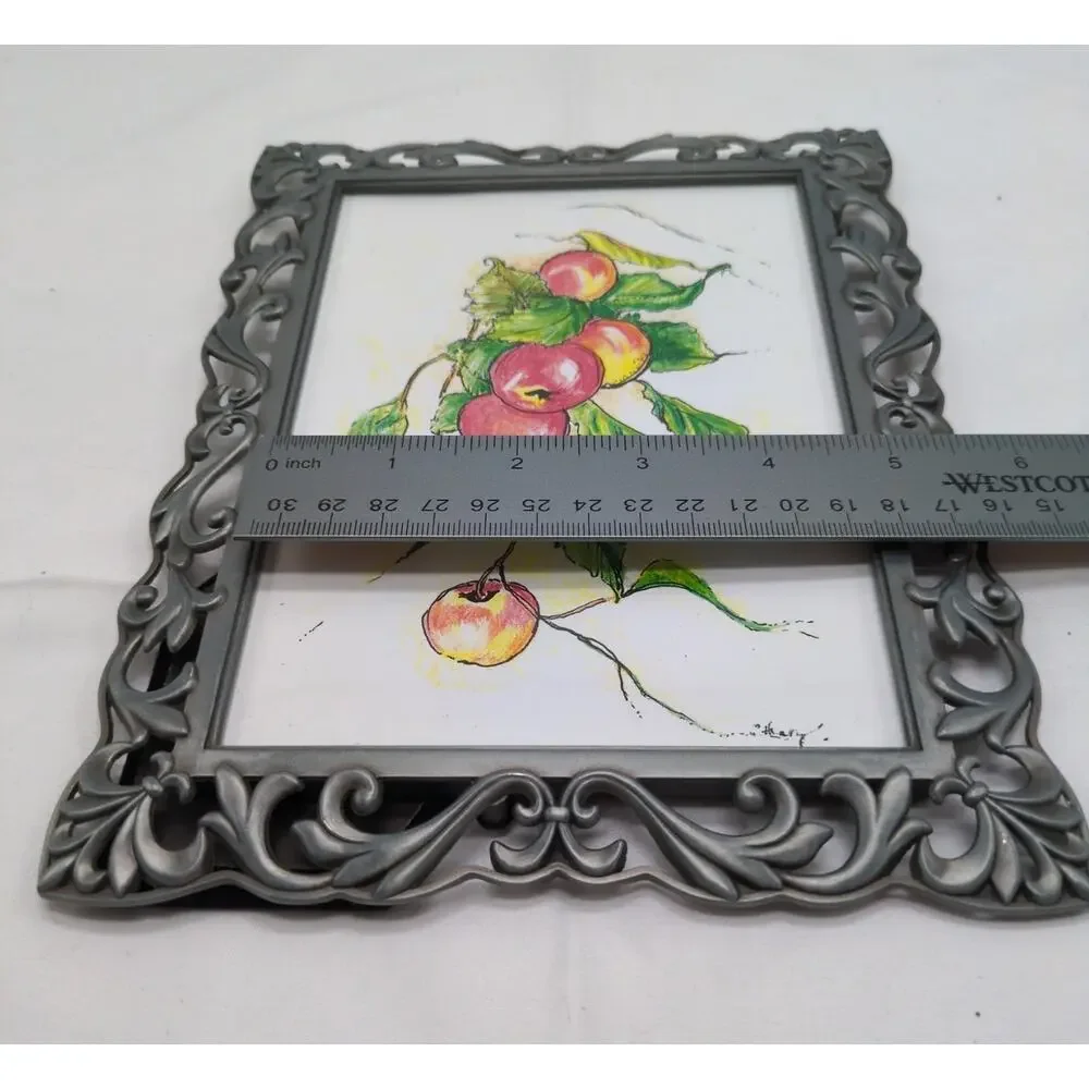 Malden International Designs Pewter Tone 5x7 Ornate Scroll Tabletop Frame Decor